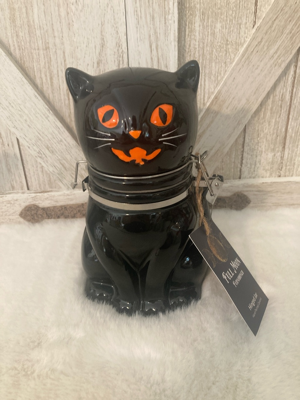 Black Cat Halloween Hinged Jar